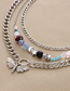Fashion Silver Color Alloy Dragonfly Star Moon Bead Multilayer Necklace