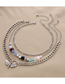 Fashion Silver Color Alloy Dragonfly Star Moon Bead Multilayer Necklace