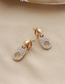 Fashion Gold Color Alloy Diamond Zipper Head Earrings