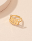 Fashion Gold Color Alloy Digital Open Ring