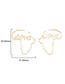Fashion Gold Color Alloy Africa Map Alphabet Stud Earrings