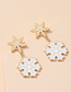 Fashion Gold Color Alloy Christmas Snowflake Stud Earrings