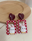 Fashion A Pair Of Ear Clip (plastic Clip) Resin Love Rabbit Square Tag Ear Clip