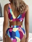 Fashion Printing Geometric Print Split Swimsuit