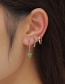 Fashion Green Alloy Diamond Geometric Earring Set
