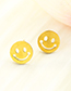 Fashion Color Stainless Steel Hollow Smiley Face Earring Necklace Set