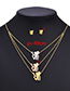Fashion Color Stainless Steel Letter Earrings Necklace Set