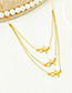 Fashion Gold Stainless Steel Ecg Heart Earrings Necklace Set