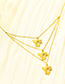 Fashion Gold Stainless Steel Butterfly Earring Necklace Set