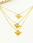 Fashion Gold Stainless Steel Hollow One Arrow Piercing Necklace Set