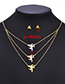 Fashion Color Stainless Steel Angel Stud Necklace Set