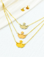 Fashion Color Stainless Steel Cross Crown Stud Earrings Necklace Set