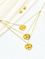 Fashion Gold Stainless Steel Kiss Love Earring Necklace Set