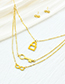 Fashion Gold Stainless Steel Key Lock Earring Necklace Set