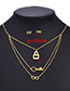 Fashion Gold Stainless Steel Key Lock Earring Necklace Set