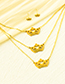 Fashion Gold Stainless Steel Hollow Crown Stud Earrings Necklace Set