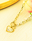 Fashion Gold Stainless Steel Geometric Pearl Stitching Love Necklace