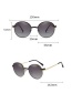 Fashion Black/gradient Gray Metal Round Frame Sunglasses