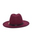 Fashion Rose Red Woolen Jazz Hat