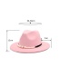 Fashion Pink Woolen Flat-edge Pearl Jazz Hat