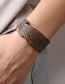 Fashion Brown Pu Leather Leaf Bracelet