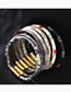 Fashion 4# Pu Leather Printed Alloy Magnetic Buckle Bracelet