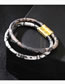Fashion 2# Pu Leather Printed Alloy Magnetic Buckle Bracelet