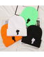Fashion Fluorescent Green Letter Embroidery Wool Beanie