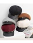 Fashion Brown Leather Buckle Octagonal Hat Leather Buckle Octagonal Beret