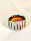 Fashion Between Black Titanium Steel Tapered Colorful Brushed Ring