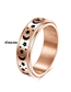 Fashion Rose Gold Titanium Steel Rotatable Star And Moon Ring