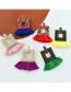 Fashion Leather Pink Alloy Diamond Square Tassel Stud Earrings