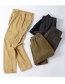 Fashion Black Cotton Multi-pocket Straight-leg Overalls