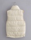 Fashion Off White Stand-up Collar Single-breasted Drawstring Waistcoat