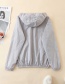 Fashion Grey Hooded Zipper Thin Coat