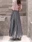 Fashion Silver Elasticated Pleated Skirt