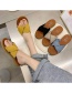 Fashion Off White Suede Flat Cross Slippers