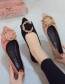 Fashion Pink Flat Pointed Toe Round Buckle Shoes