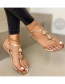 Fashion Gold Pu Diamond Pearl Sandals
