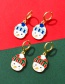 Fashion Blue Alloy Dripping Christmas Snowman Earrings