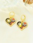 Fashion Color Alloy Drop Oil Love Flower Earrings