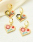 Fashion Color Alloy Drop Oil Love Flower Earrings