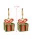 Fashion Color Alloy Drip Oil Santa Earrings