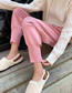 Fashion Pink Straight Leg Waist High-waisted Harem Pants