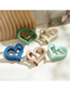 Fashion Deep Coffee Resin Frosted Love Clip