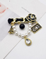 Fashion Gold Metal Chain Pearl Flower Tassel Brooch