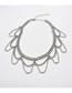 Fashion Silver Alloy Diamond Multilayer Tassel Necklace
