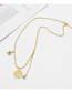 Fashion Gold Titanium Steel Round Brand Five-pointed Star Necklace