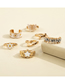 Fashion Gold Alloy Flower Five-pointed Star Butterfly Ring Set