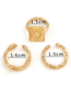Fashion Gold Alloy Face Square Brand Chain Open Ring Set